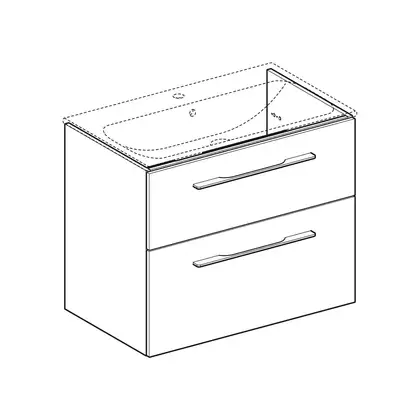 Тумба под раковину Geberit Selnova Square, slim rim 80 см, орех светлый 501.211.00.1