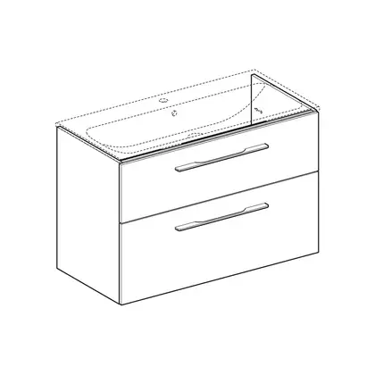 Тумба под раковину Geberit Selnova Square, slim rim 100 см, лава матовая 501.213.00.1