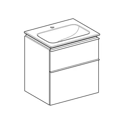 Тумба с раковиной Geberit iCon slim rim 60 см, корпус и фасад - белый мат / ручки - белый мат 502.335.01.3 Тумба с раковиной Geberit iCon slim rim 60 см, корпус и фасад - белый мат / ручки - белый мат 502.335.01.3