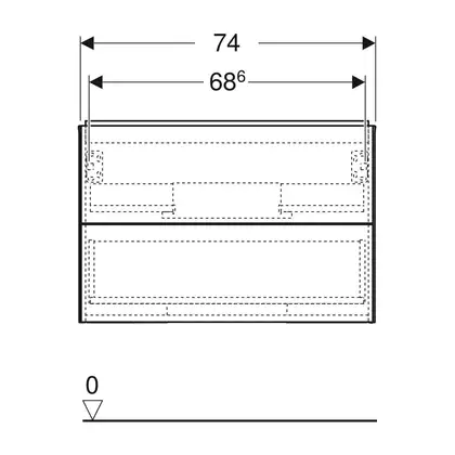 Тумба под раковину Geberit Acanto 60 см, чёрный 505.262.00.8