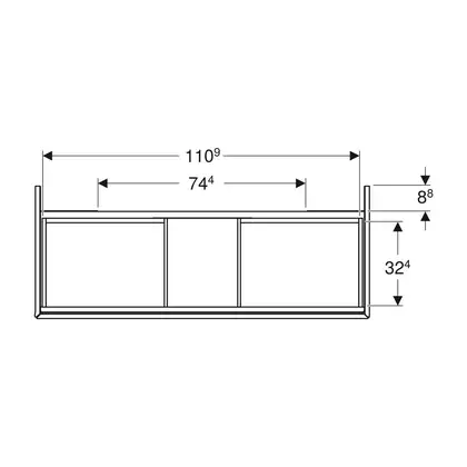 Тумба подвесная Geberit One 120 х 47 х h50,4 см, цвет - орех тёмный 505.265.00.6