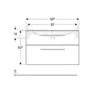 Тумба под раковину Geberit Selnova Square, slim rim 100 см, лава матовая 501.213.00.1