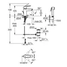 Grohe Eurosmart S-Size Змішувач для умивальника з гігієн. душем, хром (23123003)