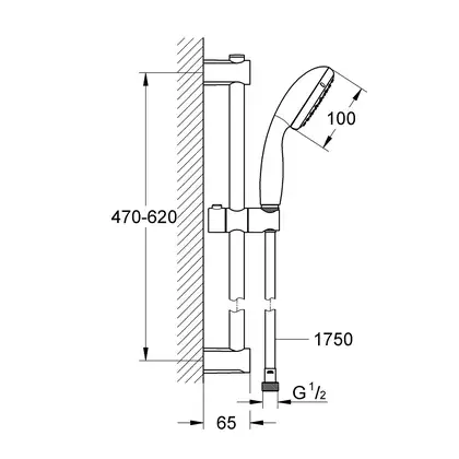 Grohe Vitalio Start 100 Душовий гарнітур, хром (27948000)