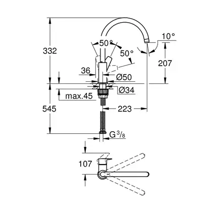 Grohe StartEdge Смеситель для кухонной мойки, хром (30529001) Grohe StartEdge Смеситель для кухонной мойки, хром (30529001)