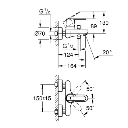 Grohe Get Змішувач для ванни, хром (32887000)