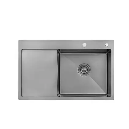 Kroner KRP PVD Schwarze-7849RHM Кухонна мийка, чорна Kroner KRP PVD Schwarze-7849RHM Кухонна мийка, чорна