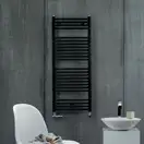 Полотенцесушитель електричний Zehnder Virando1226х500 з теном KTX3 600Вт, чорний Traffic Black (AB-120-050-9217 WEKT306T905S)