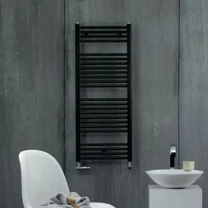 Полотенцесушитель електричний Zehnder Virando1226х500 з теном KTX3 600Вт, чорний Traffic Black (AB-120-050-9217 WEKT306T905S)