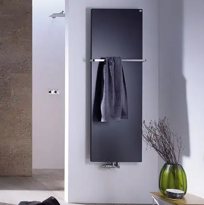Полотенцесушитель електричний Zehnder Vitalo Bar з хромовим держателем 1250х400 350 Вт, чорний матовий RAL 9217 (VIPE-125-040/GD RAL 9217) (VIPE-125-040_GD RAL 9217)