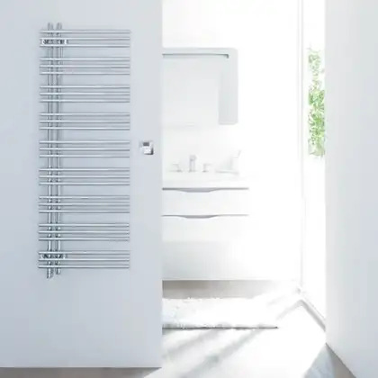 Полотенцесушитель електричний Zehnder Yucca Asym 1329х578 300 Вт, хром (YAECR-130-60/GD Chrome) (YAECR-130-60_GD Chrome)