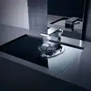 Змішувач для умивальника Axor MyEdition 70, матовий чорний хром / дзеркальне скло (47012340)