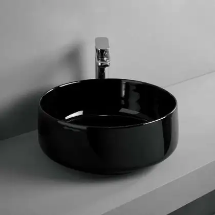 Умивальник на стільницю ArtCeram Cognac діаметр 35, чорний матовий (COL004 17; 00) Умивальник на стільницю ArtCeram Cognac діаметр 35, чорний матовий (COL004 17; 00)