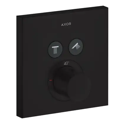 Термостат для душу Axor ShowerSelect square, 2 споживача, прихованого монтажу, Matt Black (36715670) Термостат для душу Axor ShowerSelect square, 2 споживача, прихованого монтажу, Matt Black (36715670)