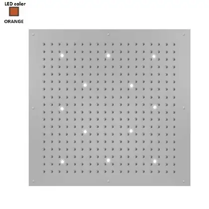 Верхній душ BOSSINI DREAM-XL CUBE, 12LED (помаранчевий), для підвісної стелі 100x100сm, хром (WI0383000030416)