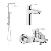 Набір змішувачів Grohe Eurosmart New 3 в 1 для ванни та душу, хром (UA123246R0)