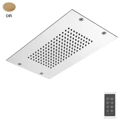 Fima Carlo Верхній душ Fima Modular монтажу стельового з нержавіючої сталі, LED підсвічування, Золото (F2825OR)