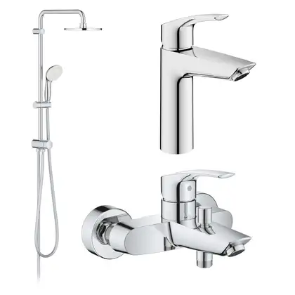 Набір змішувачів Grohe Eurosmart New 3 в 1 для ванни та душу, хром (UA123389M0)