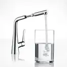 Змішувач для кухні Hansgrohe Metris M71 320 1jet з витяжним зливом, хром (14821000)