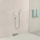 Шланговое під'єднання для душа Hansgrohe FixFit Square, шліфований чорний хром (26455340)