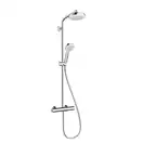 Душова система Hansgrohe Crometta 160 Showerpipe EcoSmart 1jet 9л / хв з термостатом білий / хром (27265400)