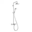 Душова система Hansgrohe Croma Select S Showerpipe 180 2jet з термостатом для ванни, білий / хром (27351400)