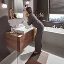 Змішувач для умивальника Hansgrohe Vivenis 90 на 3 отвори, з донним клапаном pop-up, білий матовий (75033700)