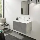 Змішувач для умивальника Hansgrohe Finoris 160 на 3 отвори з донним клапаном Push-Open, білий матовий (76034700)