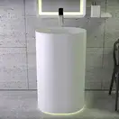 Умивальник окремо стоячий Knief K-Stone MOON 55х45х90 з інтегрованою LED підсвічуванням, White Matt (0600031001)