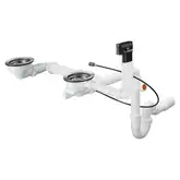 Сифон Hansgrohe D17-12 Automatic з переливом для миття з композиту на дві чаші Select (43948000)
