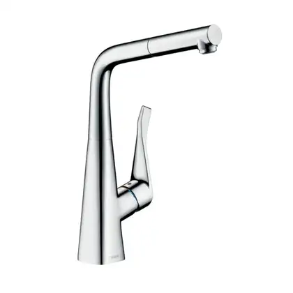Змішувач для кухні Hansgrohe Metris M71 320 1jet з витяжним зливом, хром (14821000)