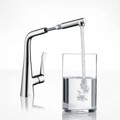 Змішувач для кухні Hansgrohe Metris M71 320 1jet з витяжним зливом, хром (14821000)