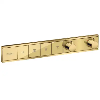 Hansgrohe RainSelect Термостат на 4 клавиши, Polished Gold Optic (15382990)
