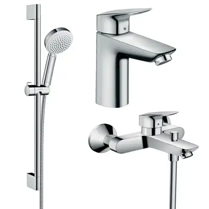 Набір змішувачів для ванни Hansgrohe Eco Logis 100 (71104 + 7140 + 26651400), хром (20200001) Набір змішувачів для ванни Hansgrohe Eco Logis 100 (71104 + 7140 + 26651400), хром (20200001)