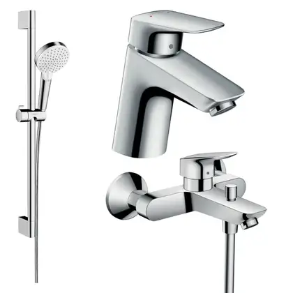 Набір змішувачів для ванни Hansgrohe EcoSmart Logis 100 (71078 + 7140 + 26534400), хром (20200009)