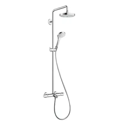 Душова система Hansgrohe Croma Select S Showerpipe 180 2jet з термостатом для ванни, білий / хром (27351400)