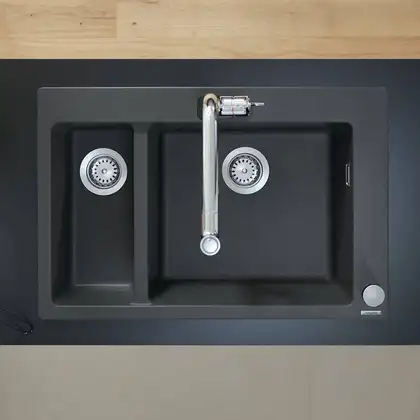Hansgrohe S51 S510-F635 Кухонна мийка, графітово-чорна (43315170)