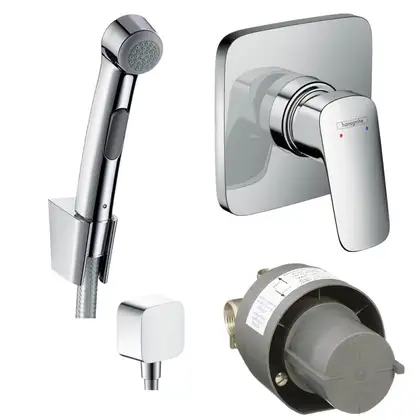 Комплект гігієнічного душа Hansgrohe Logis E (71604000, 13620180, 32129000, 26457000), хром (20200010) Комплект гігієнічного душа Hansgrohe Logis E (71604000, 13620180, 32129000, 26457000), хром (20200010)