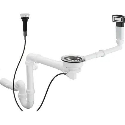 Сифон Hansgrohe D14-11 Automatic з переливом для мийки на 1 чашу, Stainless Steel (43931800)