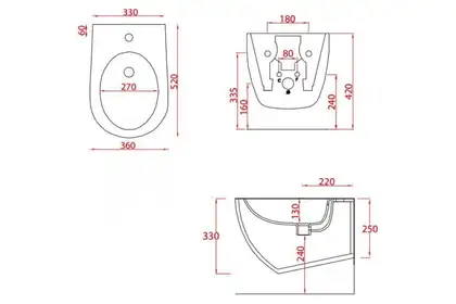 Біде підвісне Artceram File 2.0 (FLB001 05; 30)