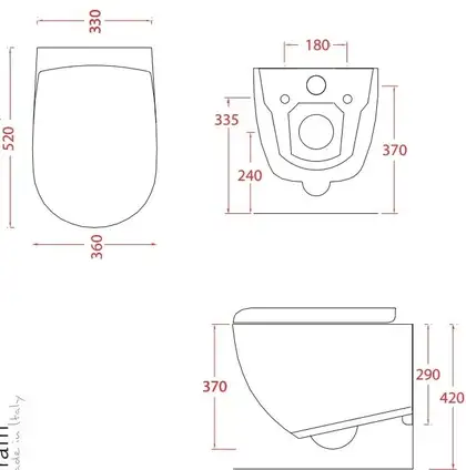 Унітаз підвісний Artceram File 2.0, marrone matera (FLV004 41; 00) (FLV004 41;00)