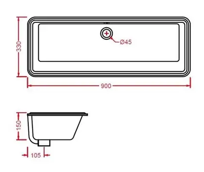 Умивальник вбудовуваний Artceram Gea, 90x33 (GEL002 01; 00)