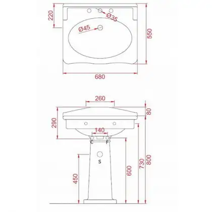 П'єдестал для умивальника Artceram Hermitage (HEC002 01; 00)