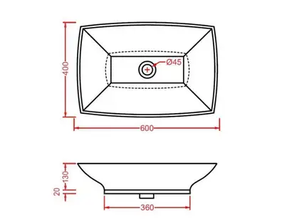 Умивальник на стільницю Artceram Jazz 60x40, чорний матовий (JZL002 17; 00) (JZL002 17;00)