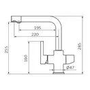 Змішувач для кухні GRB Kitchen 285 мм з виливом для фільтра, хром (51831510)
