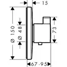 Термостат прихованого монтажу Hansgrohe Ecostat S HighFlow, хром (15756000)