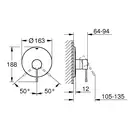 Змішувач для душу прихованого монтажу Grohe Essence New, зовнішня частина для 35501000 (19286001)
