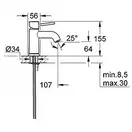 Grohe BauClassic Змішувач для раковини S, хром (23162000)