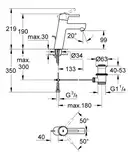 Змішувач для умивальника Grohe Concetto M-Size, хром (23450001)