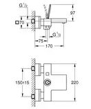 Grohe Eurocube Joy Змішувач для ванни, хром (23666000)